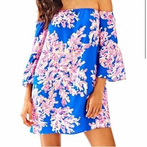 Lilly Pulitzer XXS Off Shoulder Sanilla Dress Cover Up Dress